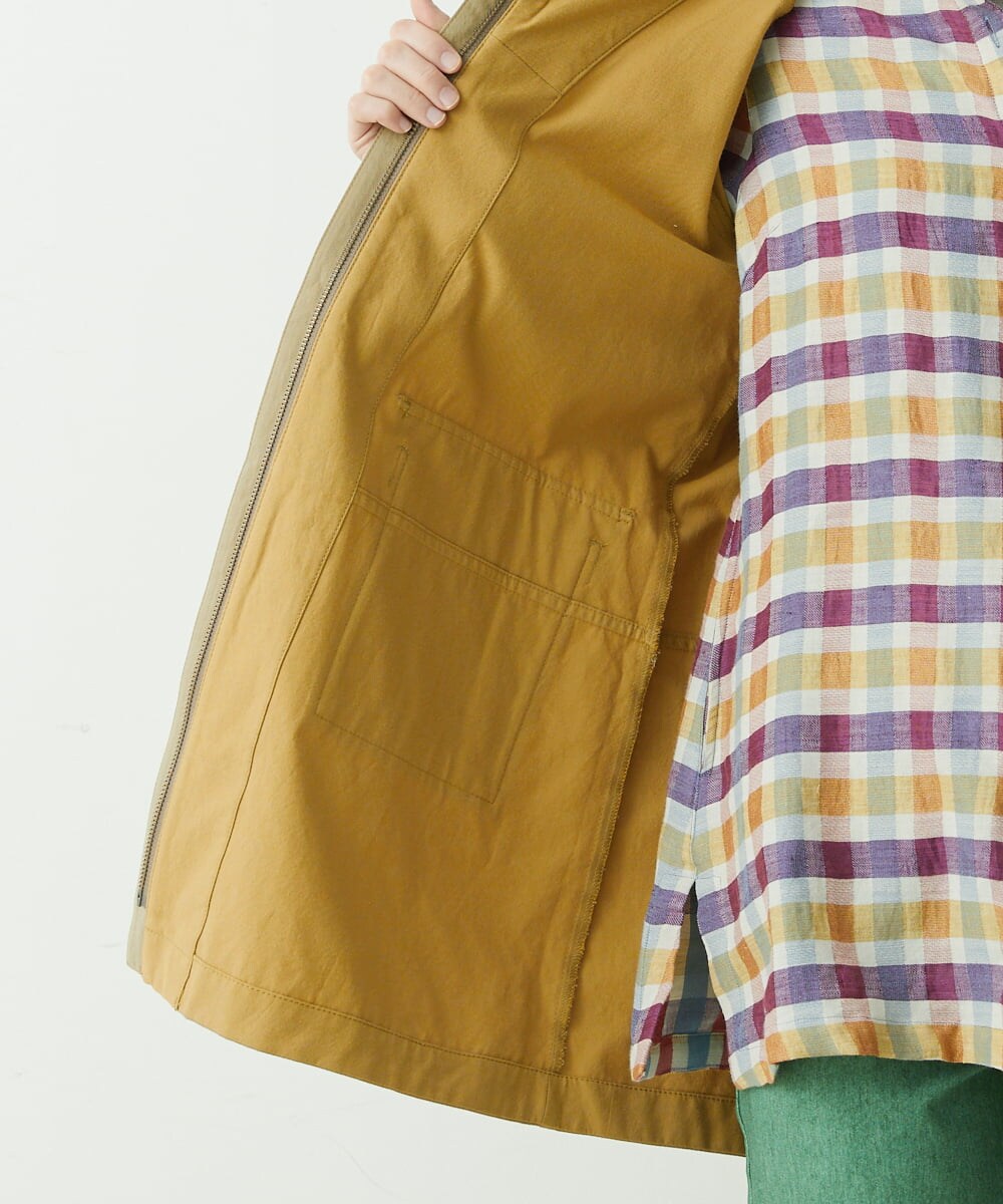 NHUET01490 GIANNI LO GIUDICE(小さいサイズ)(メゾン ドゥ サンク) [洗える]リバーコットンツイルフーディーコート ベージュ系