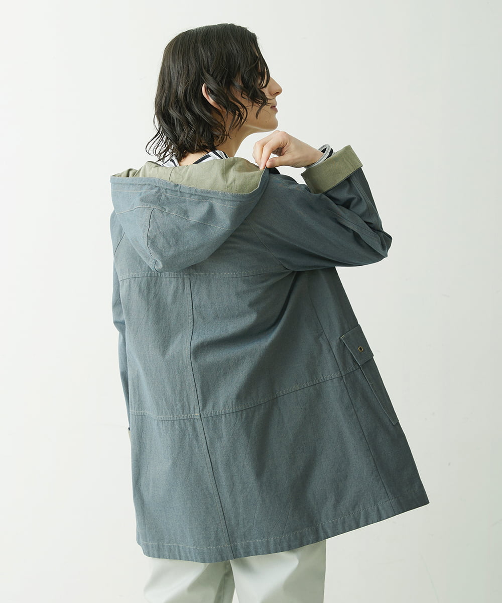 NHUET01490 GIANNI LO GIUDICE(小さいサイズ)(メゾン ドゥ サンク) [洗える]リバーコットンツイルフーディーコート ベージュ系