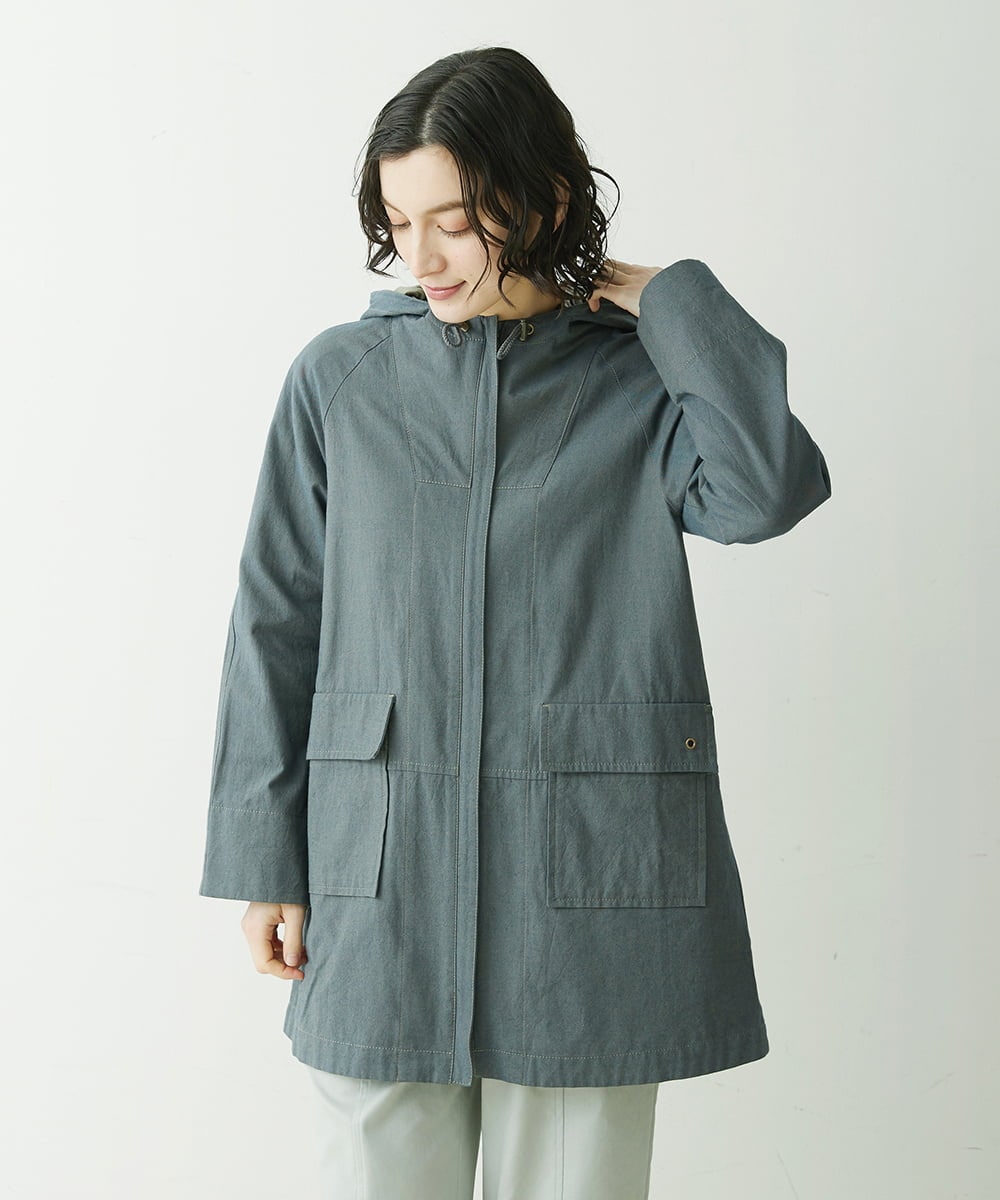 NHUET01490 GIANNI LO GIUDICE(小さいサイズ)(メゾン ドゥ サンク) [洗える]リバーコットンツイルフーディーコート ベージュ系