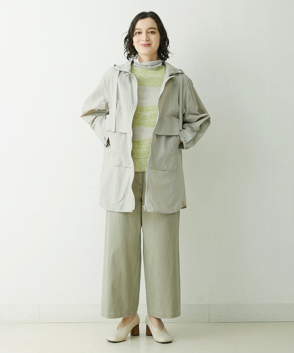 NHUET05390 GIANNI LO GIUDICE(小さいサイズ)(メゾン ドゥ サンク) ハイストレッチナイロンコート アイボリー