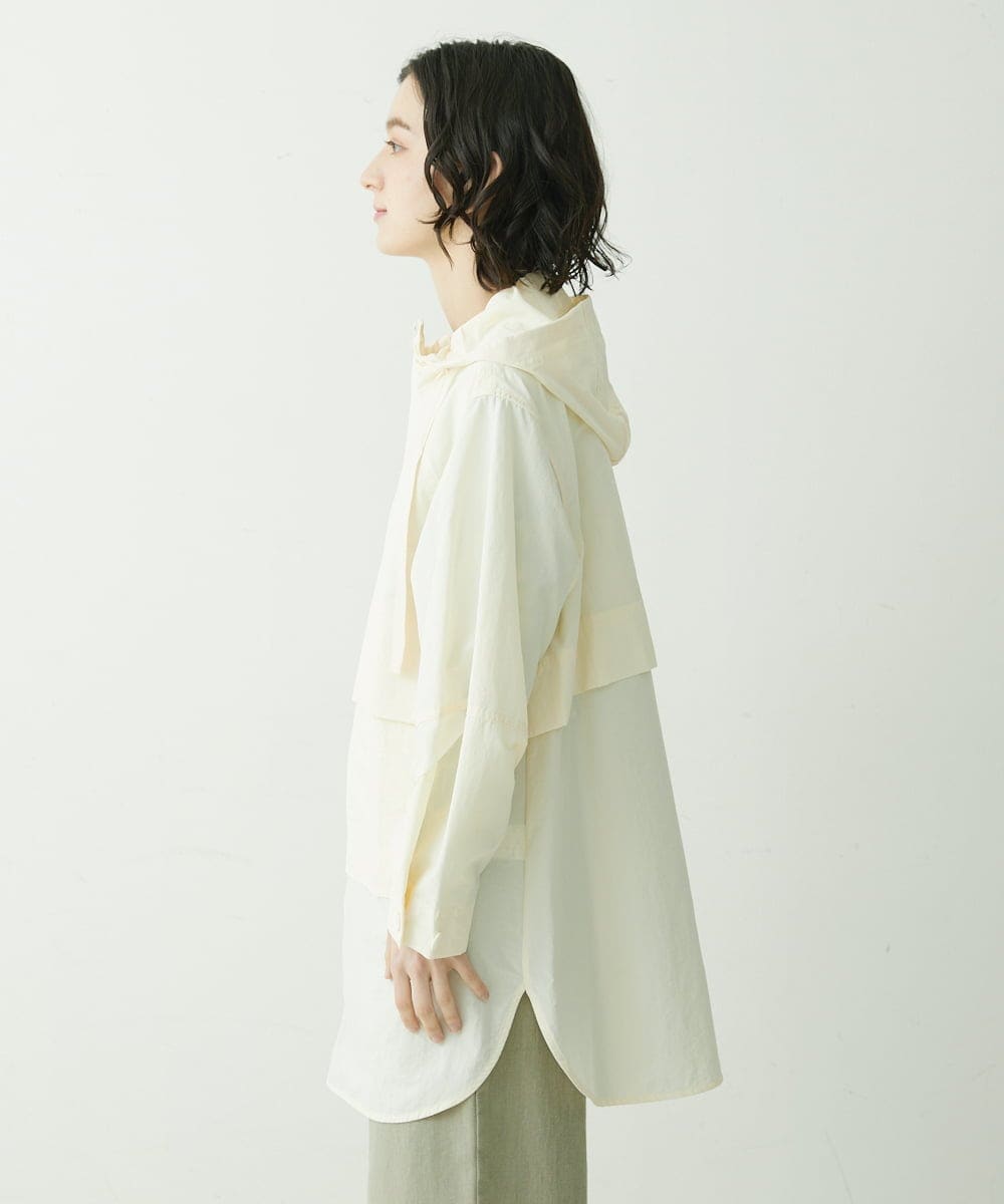 NHUET05390 GIANNI LO GIUDICE(小さいサイズ)(メゾン ドゥ サンク) ハイストレッチナイロンコート アイボリー