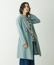 NHUET22360 GIANNI LO GIUDICE(小さいサイズ)(メゾン ドゥ サンク) [洗える]タイプライターベルテッドライトコート ライトブルー