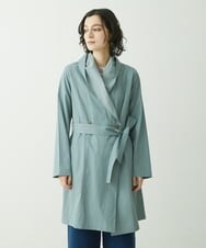 NHUET22360 GIANNI LO GIUDICE(小さいサイズ)(メゾン ドゥ サンク) [洗える]タイプライターベルテッドライトコート ライトブルー