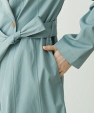 NHUET22360 GIANNI LO GIUDICE(小さいサイズ)(メゾン ドゥ サンク) [洗える]タイプライターベルテッドライトコート ライトブルー