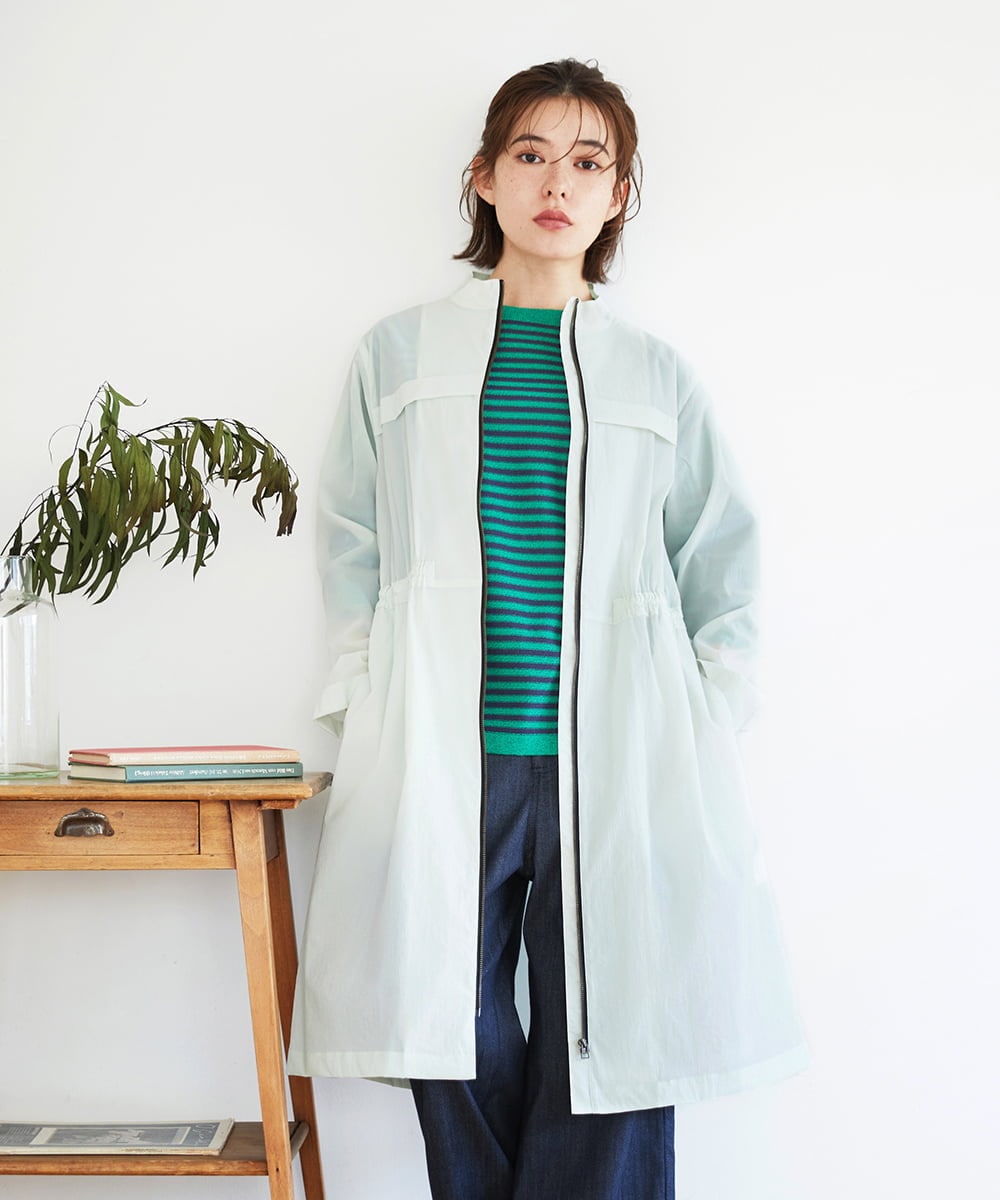 NHUGF37450 GIANNI LO GIUDICE(小さいサイズ)(メゾン ドゥ サンク) ナイロンストレッチタフタコート グリーン