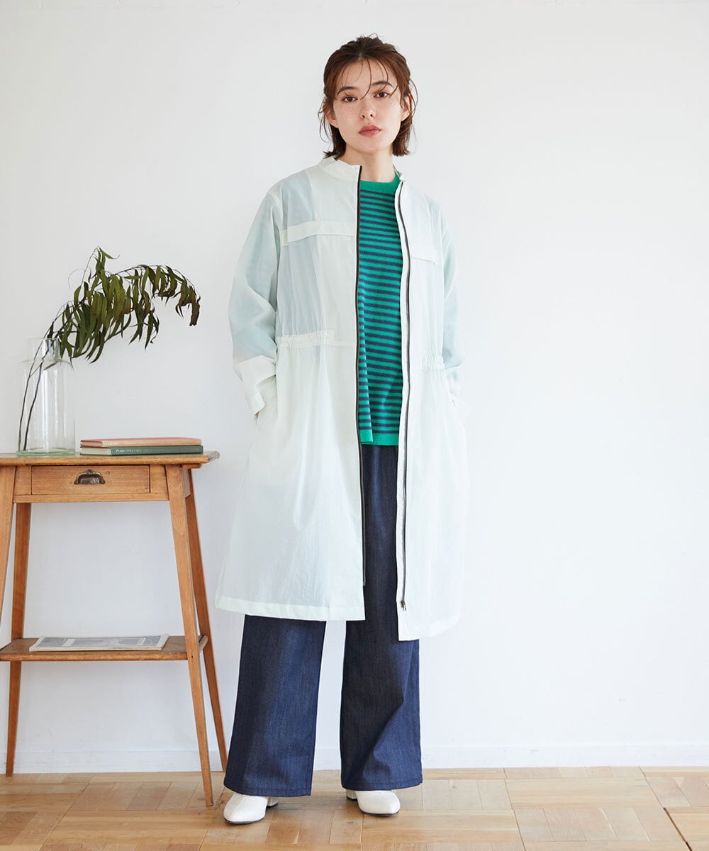 NHUGF37450 GIANNI LO GIUDICE(小さいサイズ)(メゾン ドゥ サンク) ナイロンストレッチタフタコート グリーン