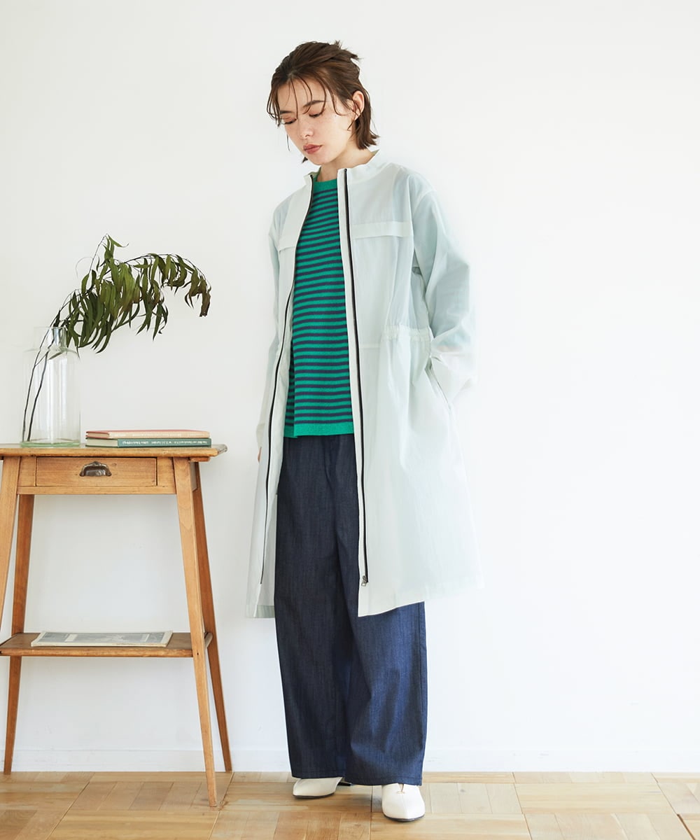 NHUGF37450 GIANNI LO GIUDICE(小さいサイズ)(メゾン ドゥ サンク) ナイロンストレッチタフタコート グリーン