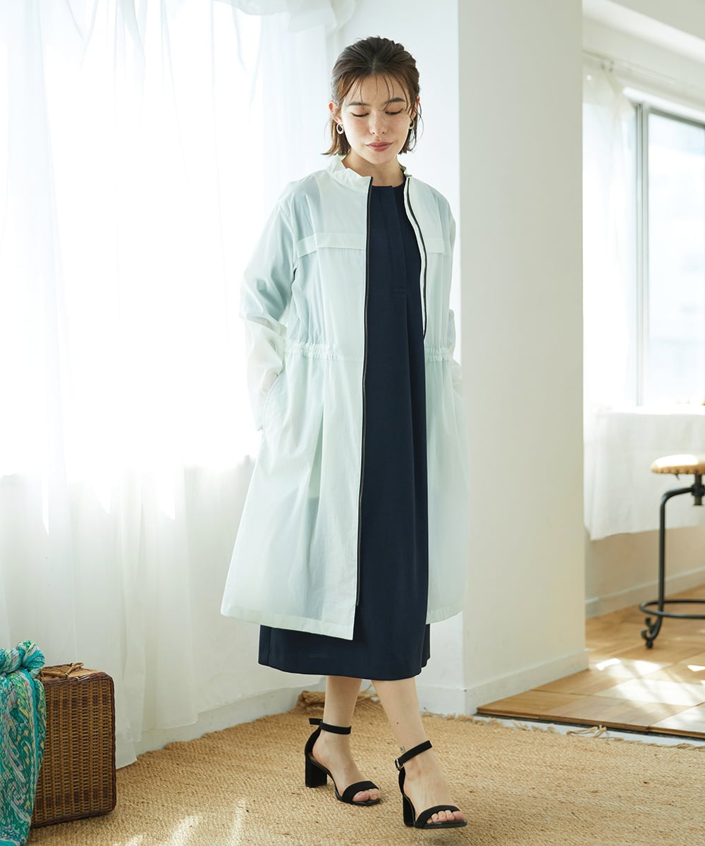 NHUGF37450 GIANNI LO GIUDICE(小さいサイズ)(メゾン ドゥ サンク) ナイロンストレッチタフタコート グリーン