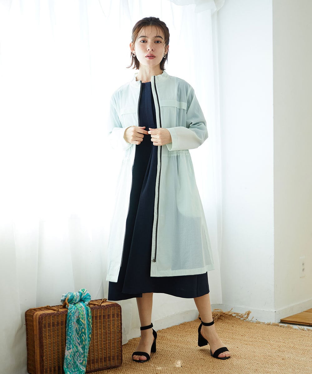 NHUGF37450 GIANNI LO GIUDICE(小さいサイズ)(メゾン ドゥ サンク) ナイロンストレッチタフタコート グリーン