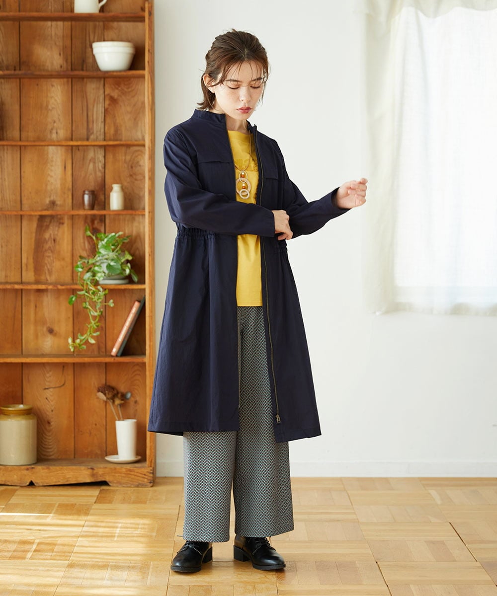 NHUGF37450 GIANNI LO GIUDICE(小さいサイズ)(メゾン ドゥ サンク) ナイロンストレッチタフタコート グリーン