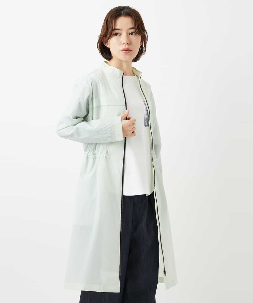 NHUGF37450 GIANNI LO GIUDICE(小さいサイズ)(メゾン ドゥ サンク) ナイロンストレッチタフタロングコート グリーン