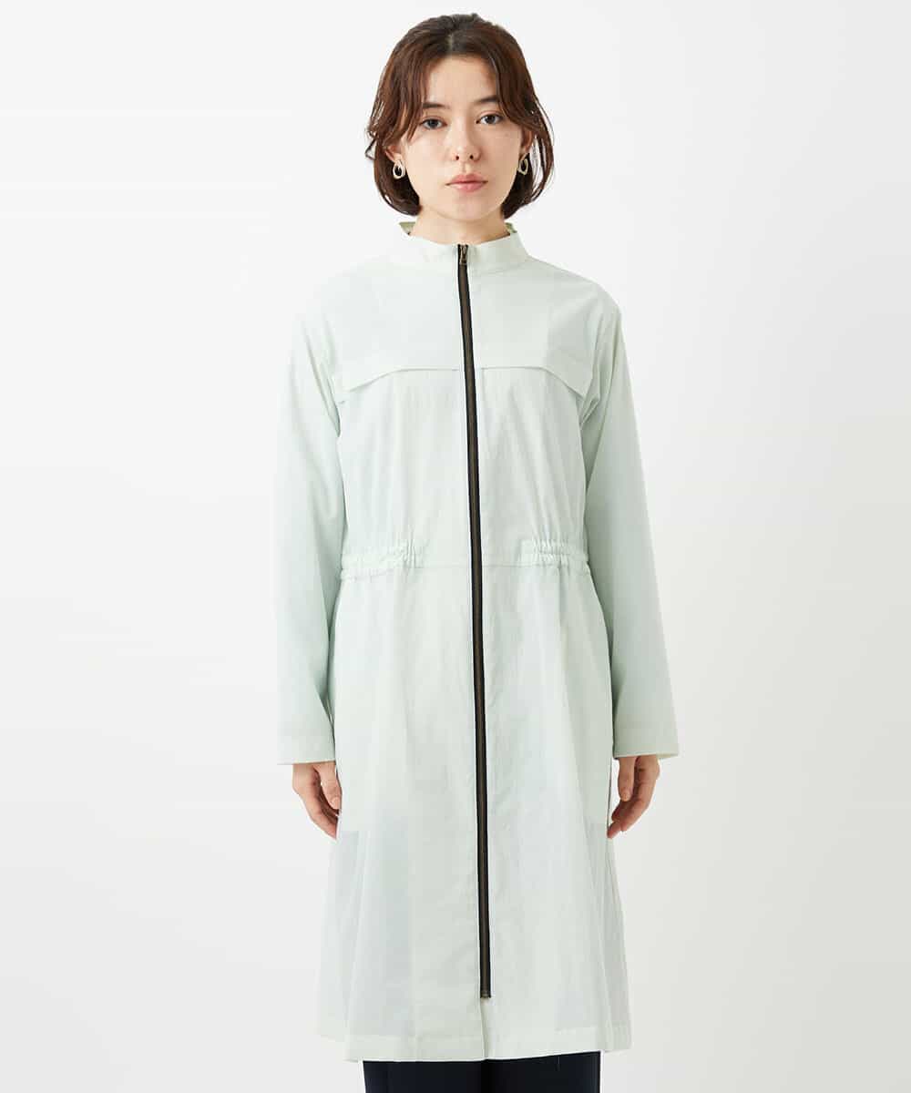 NHUGF37450 GIANNI LO GIUDICE(小さいサイズ)(メゾン ドゥ サンク) ナイロンストレッチタフタロングコート グリーン