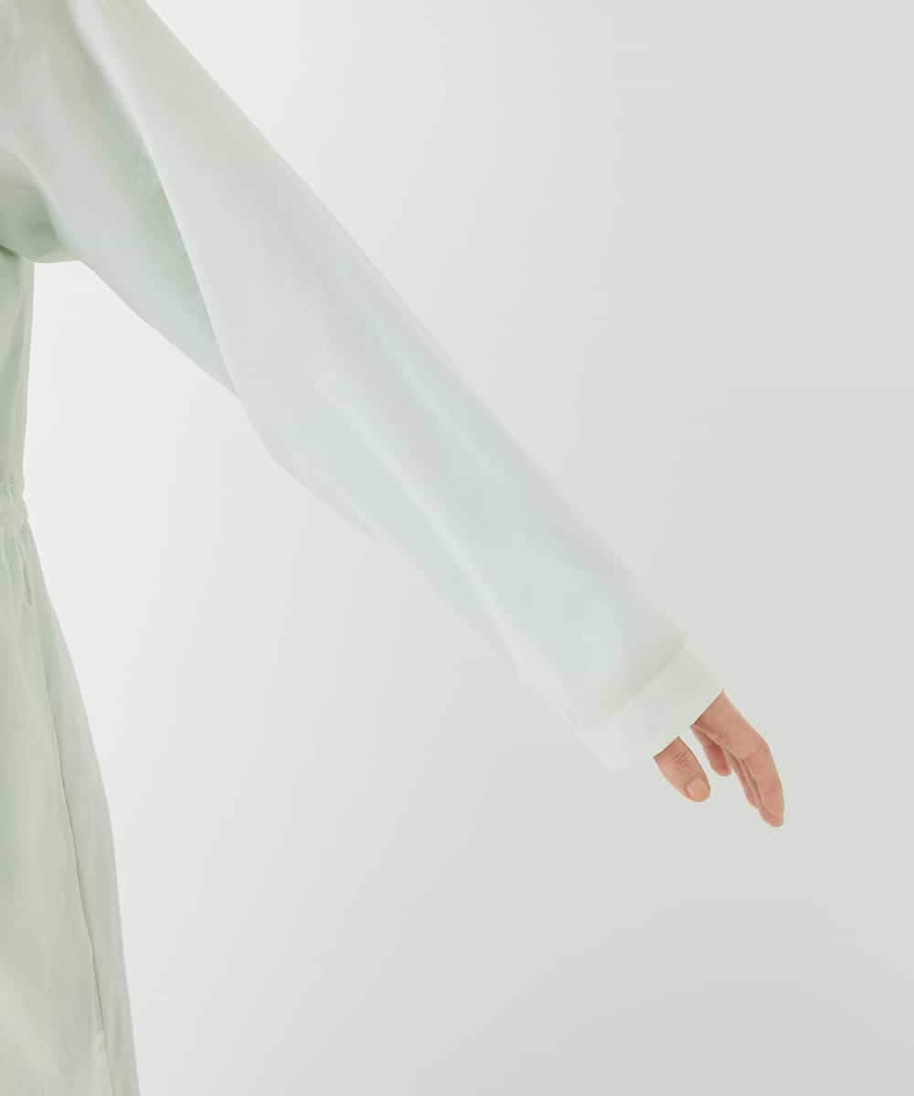 NHUGF37450 GIANNI LO GIUDICE(小さいサイズ)(メゾン ドゥ サンク) ナイロンストレッチタフタロングコート グリーン