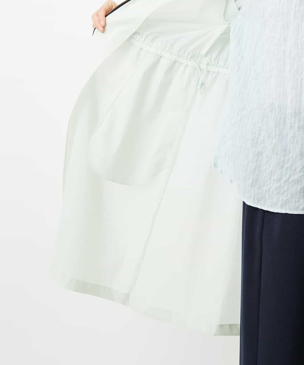 NHUGF37450 GIANNI LO GIUDICE(小さいサイズ)(メゾン ドゥ サンク) ナイロンストレッチタフタロングコート グリーン