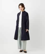 NHUGF37450 GIANNI LO GIUDICE(小さいサイズ)(メゾン ドゥ サンク) ナイロンストレッチタフタロングコート グリーン