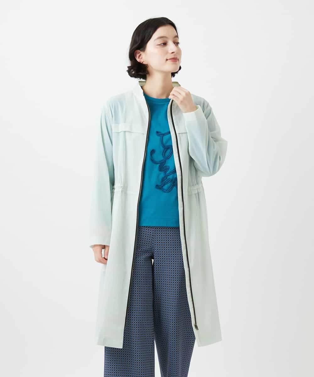 NHUGF37450 GIANNI LO GIUDICE(小さいサイズ)(メゾン ドゥ サンク) ナイロンストレッチタフタコート グリーン