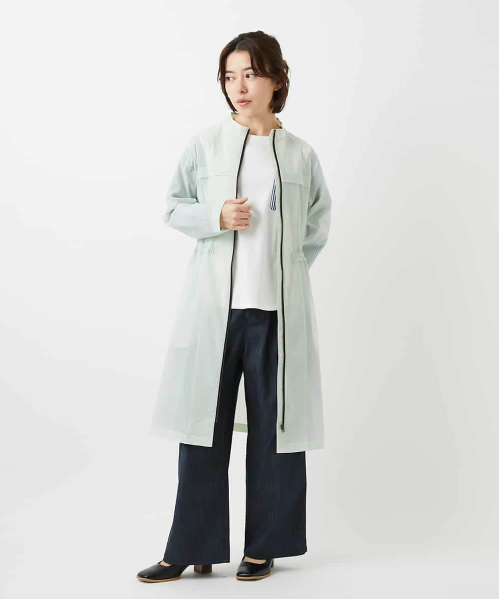 NHUGF37450 GIANNI LO GIUDICE(小さいサイズ)(メゾン ドゥ サンク) ナイロンストレッチタフタコート グリーン