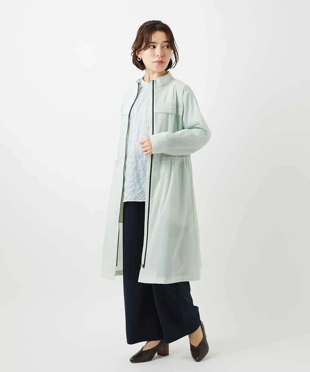 NHUGF37450 GIANNI LO GIUDICE(小さいサイズ)(メゾン ドゥ サンク) ナイロンストレッチタフタコート グリーン