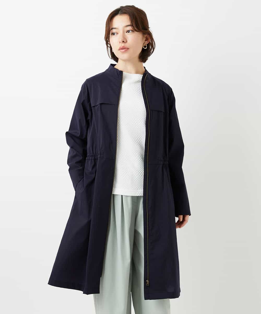 NHUGF37450 GIANNI LO GIUDICE(小さいサイズ)(メゾン ドゥ サンク) ナイロンストレッチタフタロングコート ネイビー