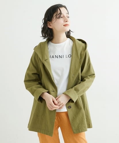 NHUGU86290 GIANNI LO GIUDICE(小さいサイズ) コットンリネンフーディーライトアウター
