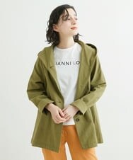 NHUGU86290 GIANNI LO GIUDICE(小さいサイズ)(メゾン ドゥ サンク) コットンリネンフーディーライトアウター カーキ