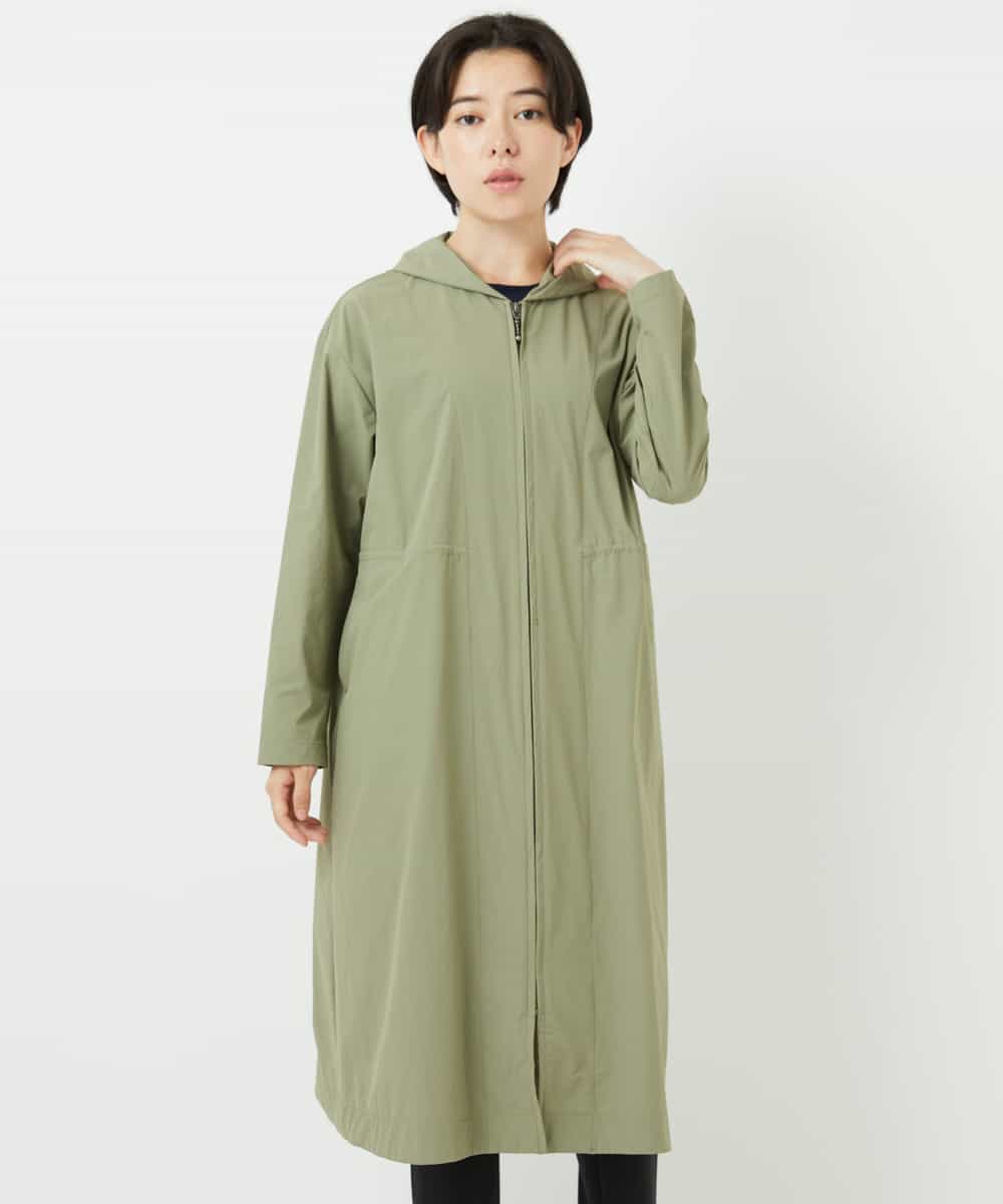 NHUHC90390 GIANNI LO GIUDICE(小さいサイズ)(メゾン ドゥ サンク) [撥水加工]ナイロンリぺレントロングコート カーキ