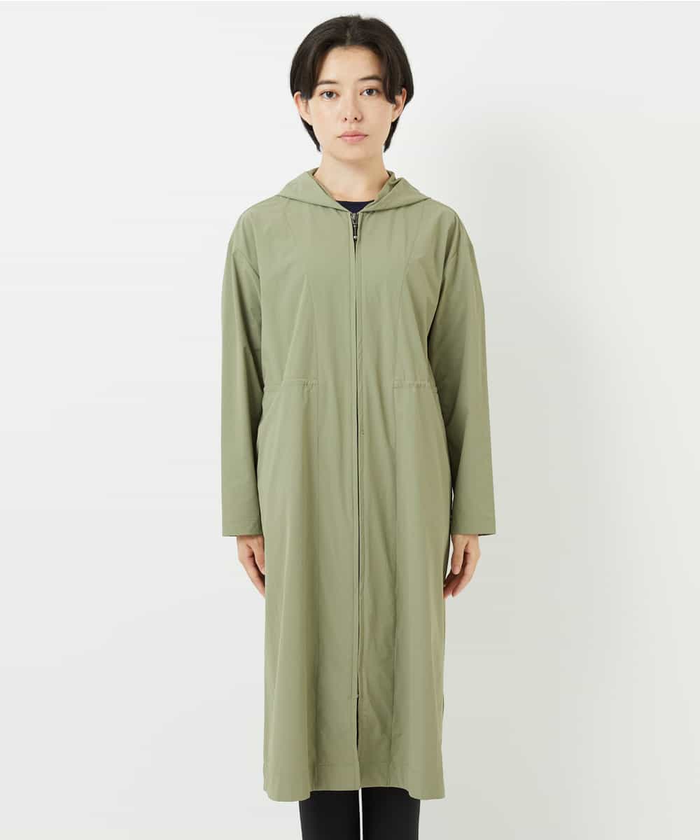 NHUHC90390 GIANNI LO GIUDICE(小さいサイズ)(メゾン ドゥ サンク) [撥水加工]ナイロンリぺレントロングコート カーキ