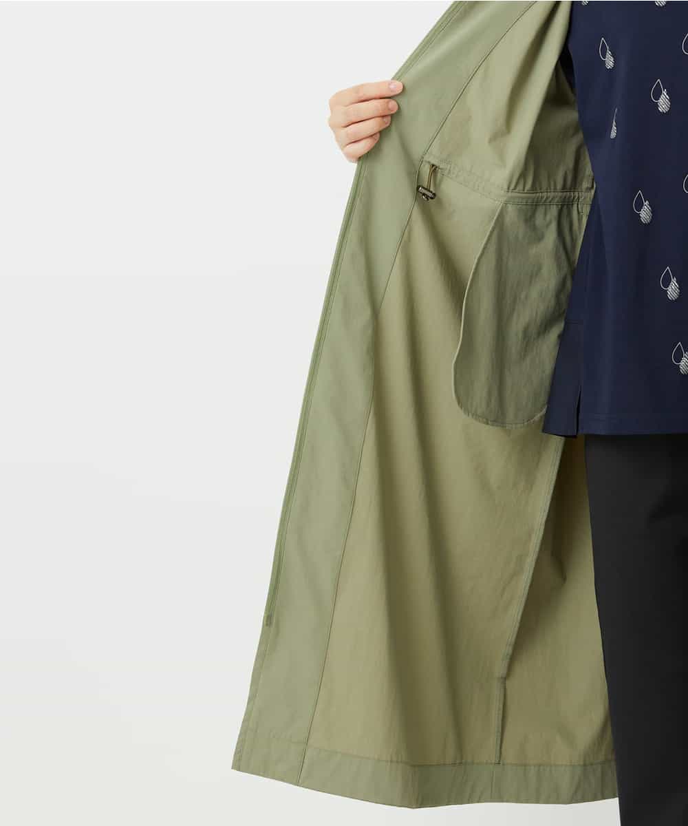 NHUHC90390 GIANNI LO GIUDICE(小さいサイズ)(メゾン ドゥ サンク) [撥水加工]ナイロンリぺレントロングコート カーキ