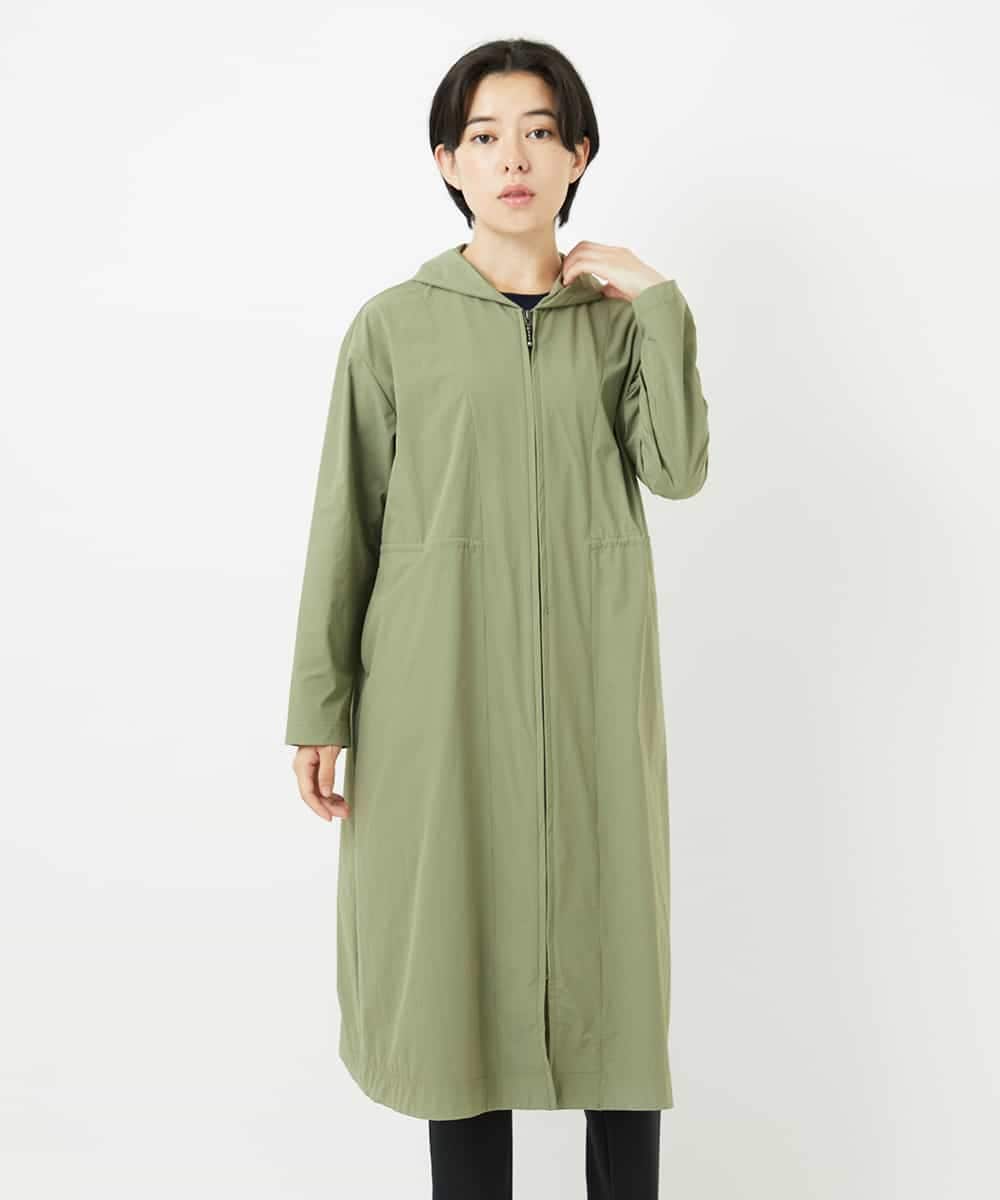 NHUHC90390 GIANNI LO GIUDICE(小さいサイズ)(メゾン ドゥ サンク) [撥水加工]ナイロンリぺレントロングコート カーキ