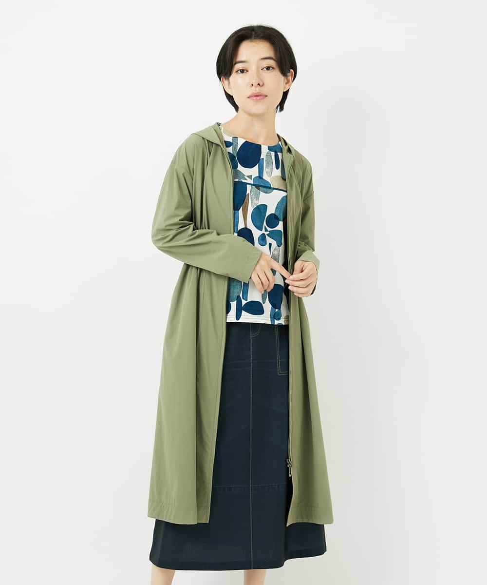 NHUHC90390 GIANNI LO GIUDICE(小さいサイズ)(メゾン ドゥ サンク) [撥水加工]ナイロンリぺレントロングコート カーキ