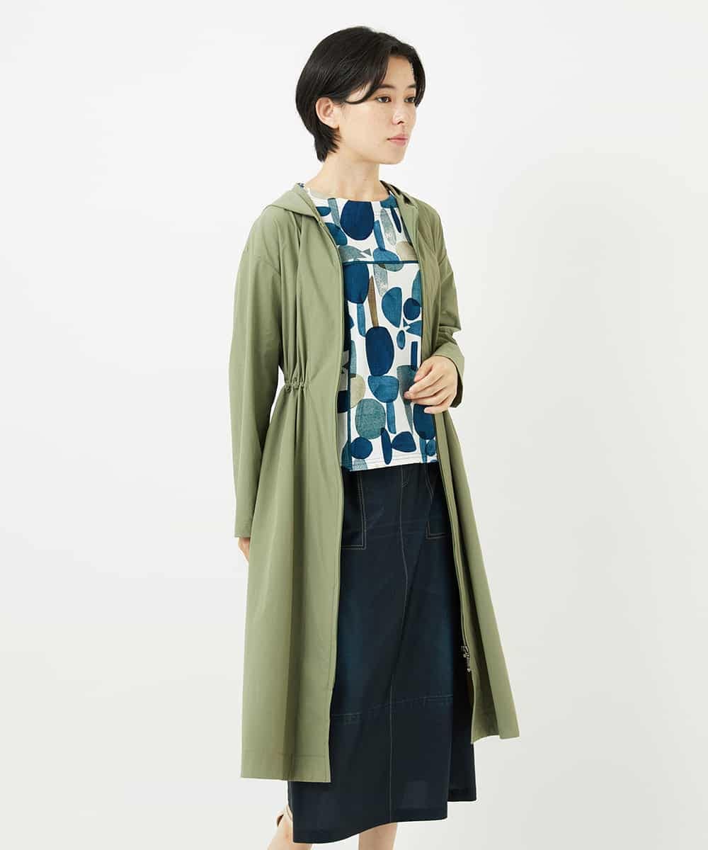 NHUHC90390 GIANNI LO GIUDICE(小さいサイズ)(メゾン ドゥ サンク) [撥水加工]ナイロンリぺレントロングコート カーキ