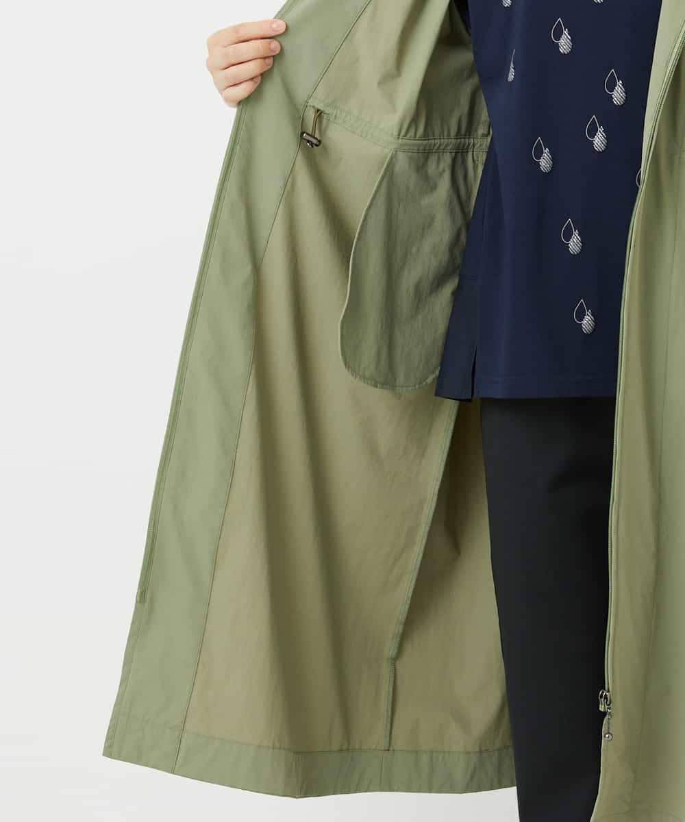 NHUHC90390 GIANNI LO GIUDICE(小さいサイズ)(メゾン ドゥ サンク) [撥水加工]ナイロンリぺレントロングコート カーキ