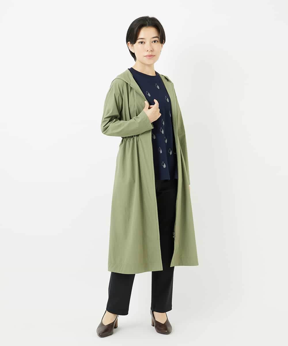 NHUHC90390 GIANNI LO GIUDICE(小さいサイズ)(メゾン ドゥ サンク) [撥水加工]ナイロンリぺレントロングコート カーキ