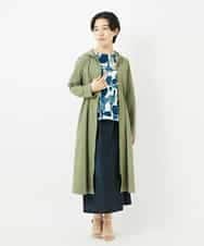 NHUHC90390 GIANNI LO GIUDICE(小さいサイズ)(メゾン ドゥ サンク) [撥水加工]ナイロンリぺレントロングコート カーキ