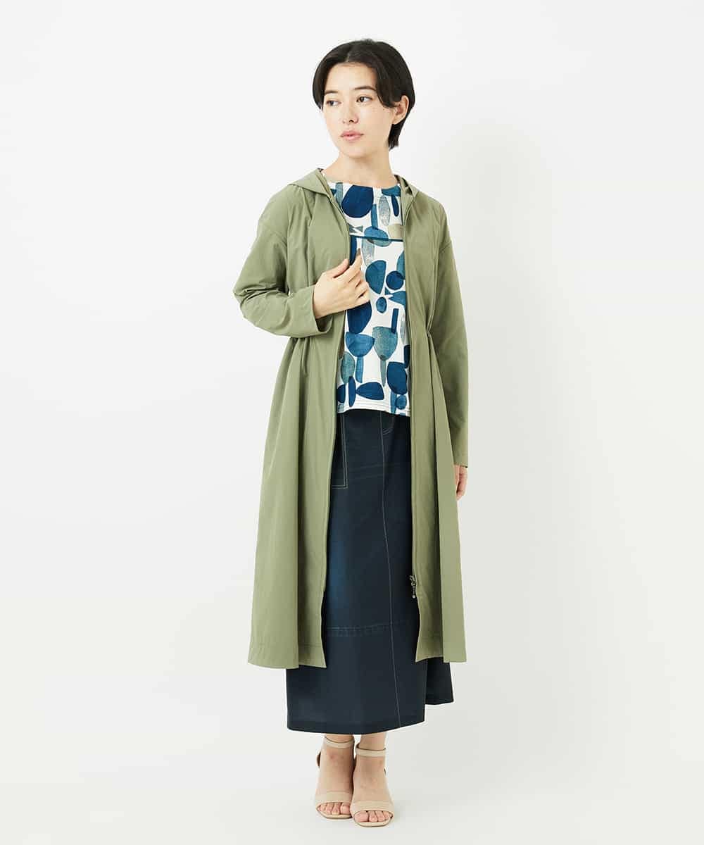 NHUHC90390 GIANNI LO GIUDICE(小さいサイズ)(メゾン ドゥ サンク) [撥水加工]ナイロンリぺレントロングコート カーキ