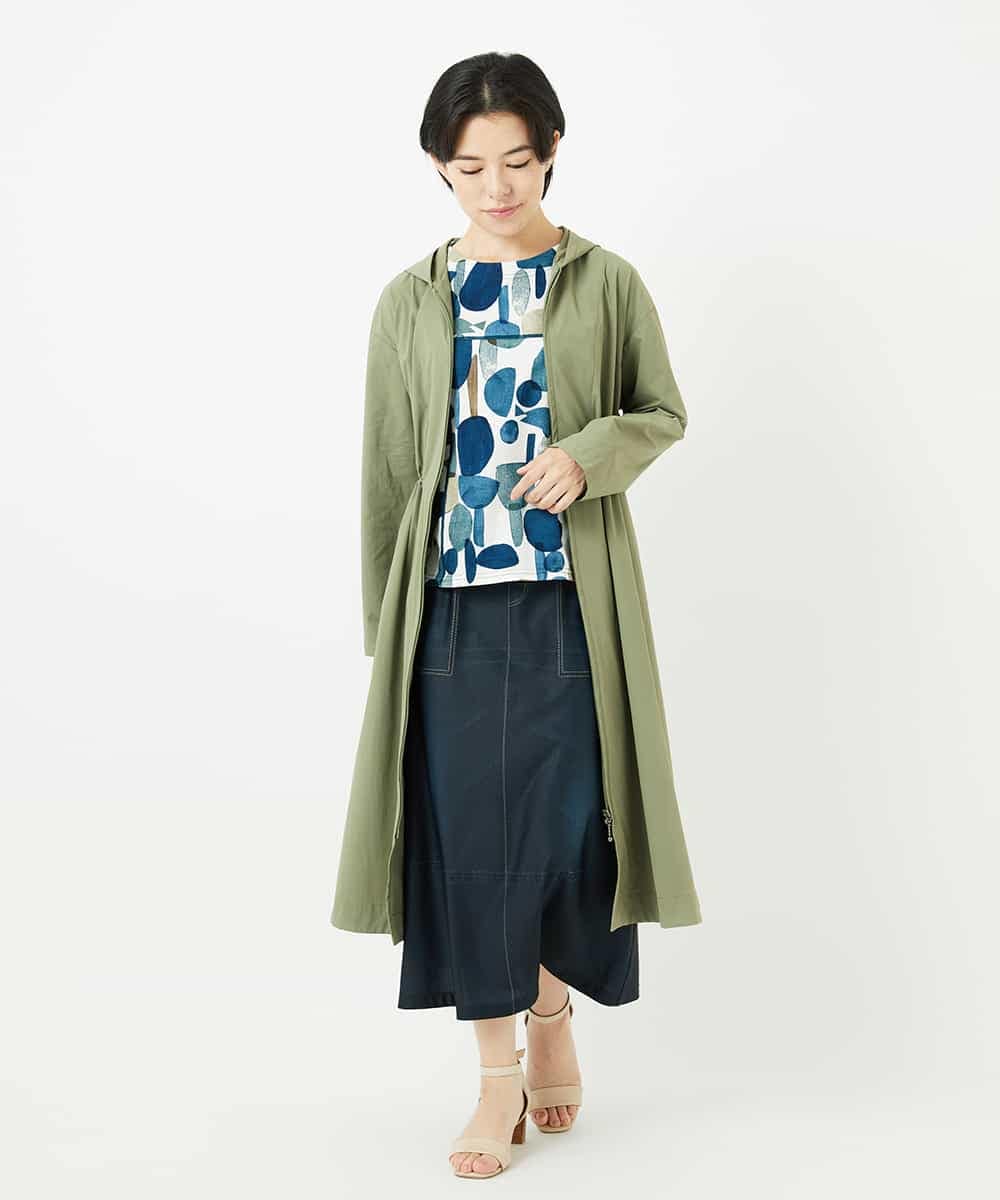 NHUHC90390 GIANNI LO GIUDICE(小さいサイズ)(メゾン ドゥ サンク) [撥水加工]ナイロンリぺレントロングコート カーキ
