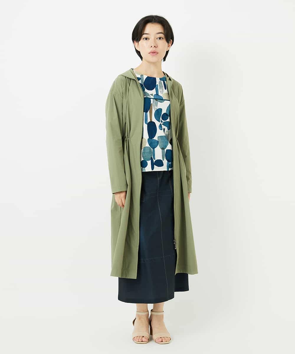 NHUHC90390 GIANNI LO GIUDICE(小さいサイズ)(メゾン ドゥ サンク) [撥水加工]ナイロンリぺレントロングコート カーキ