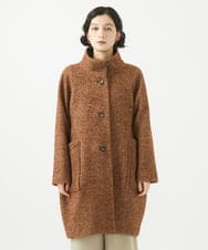 NHVAB23900 GIANNI LO GIUDICE(小さいサイズ)(メゾン ドゥ サンク) [日本製]ITALYミックスツイードロングコート ブラウン系