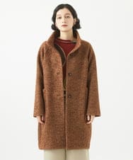 NHVAB23900 GIANNI LO GIUDICE(小さいサイズ)(メゾン ドゥ サンク) [日本製]ITALYミックスツイードロングコート ブラウン系