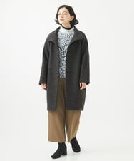 NHVAB23900 GIANNI LO GIUDICE(小さいサイズ)(メゾン ドゥ サンク) [日本製]ITALYミックスツイードロングコート ブラウン系