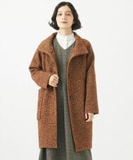 NHVAB23900 GIANNI LO GIUDICE(小さいサイズ)(メゾン ドゥ サンク) [日本製]ITALYミックスツイードロングコート ブラウン系