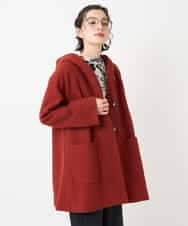 NHVAE32590 GIANNI LO GIUDICE(小さいサイズ)(メゾン ドゥ サンク) ウールモッサフーディーコート レッド