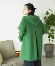 NHVAE32590 GIANNI LO GIUDICE(小さいサイズ)(メゾン ドゥ サンク) ウールモッサフーディーコート グリーン