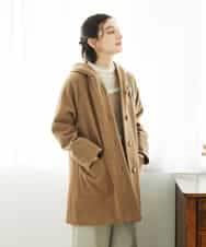 NHVAE32590 GIANNI LO GIUDICE(小さいサイズ)(メゾン ドゥ サンク) ウールモッサフーディーコート ベージュ