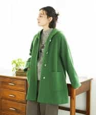 NHVAE32590 GIANNI LO GIUDICE(小さいサイズ)(メゾン ドゥ サンク) ウールモッサフーディーコート ベージュ