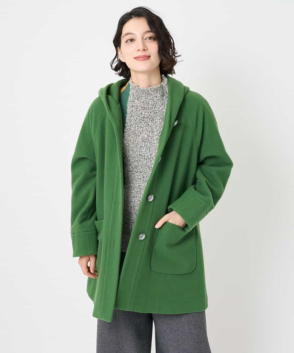 NHVAE32590 GIANNI LO GIUDICE(小さいサイズ)(メゾン ドゥ サンク) ウールモッサフーディーコート ベージュ