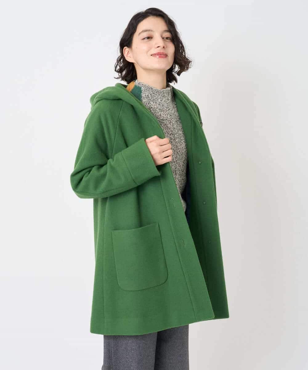 NHVAE32590 GIANNI LO GIUDICE(小さいサイズ)(メゾン ドゥ サンク) ウールモッサフーディーコート ベージュ