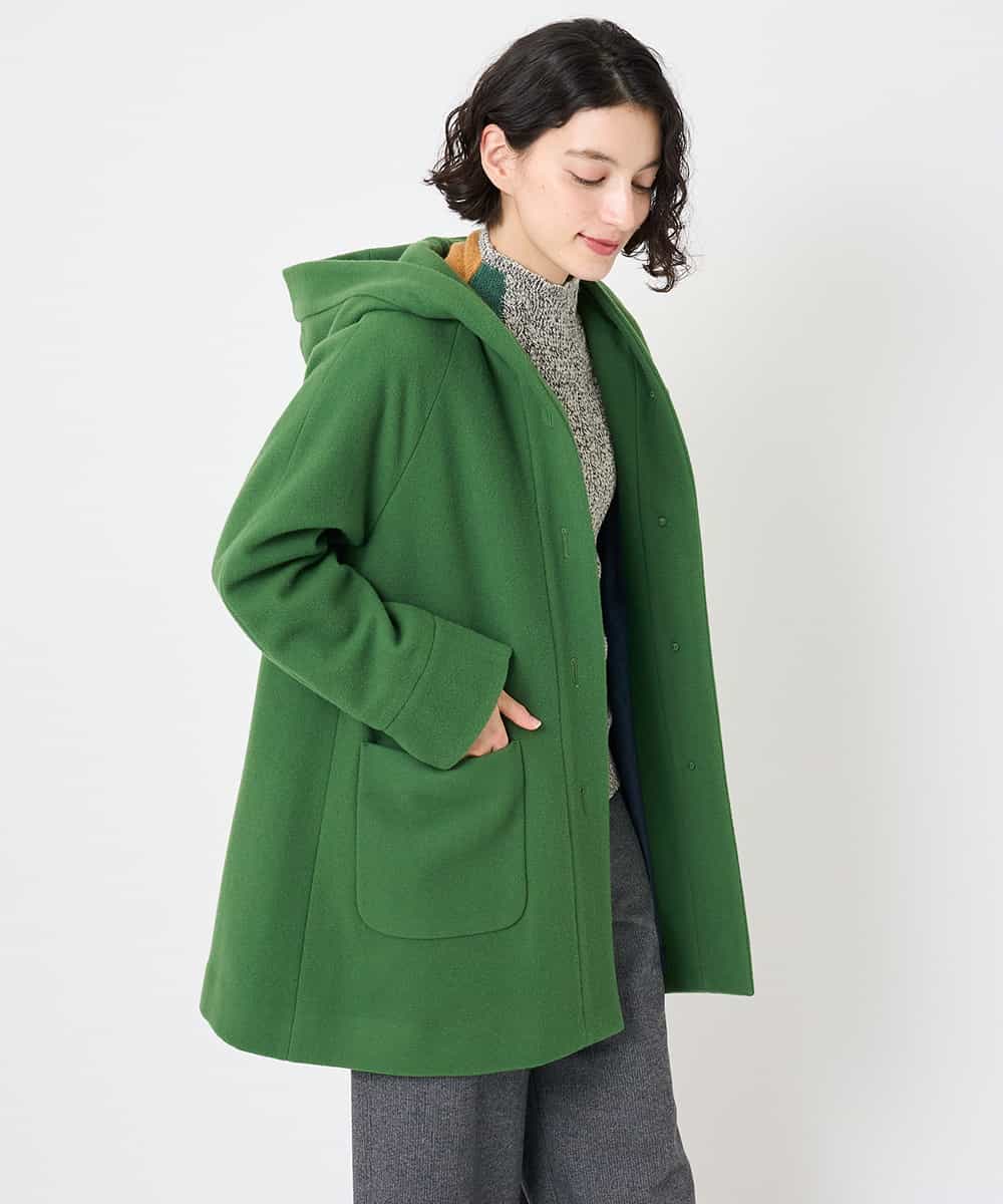 NHVAE32590 GIANNI LO GIUDICE(小さいサイズ)(メゾン ドゥ サンク) ウールモッサフーディーコート ベージュ