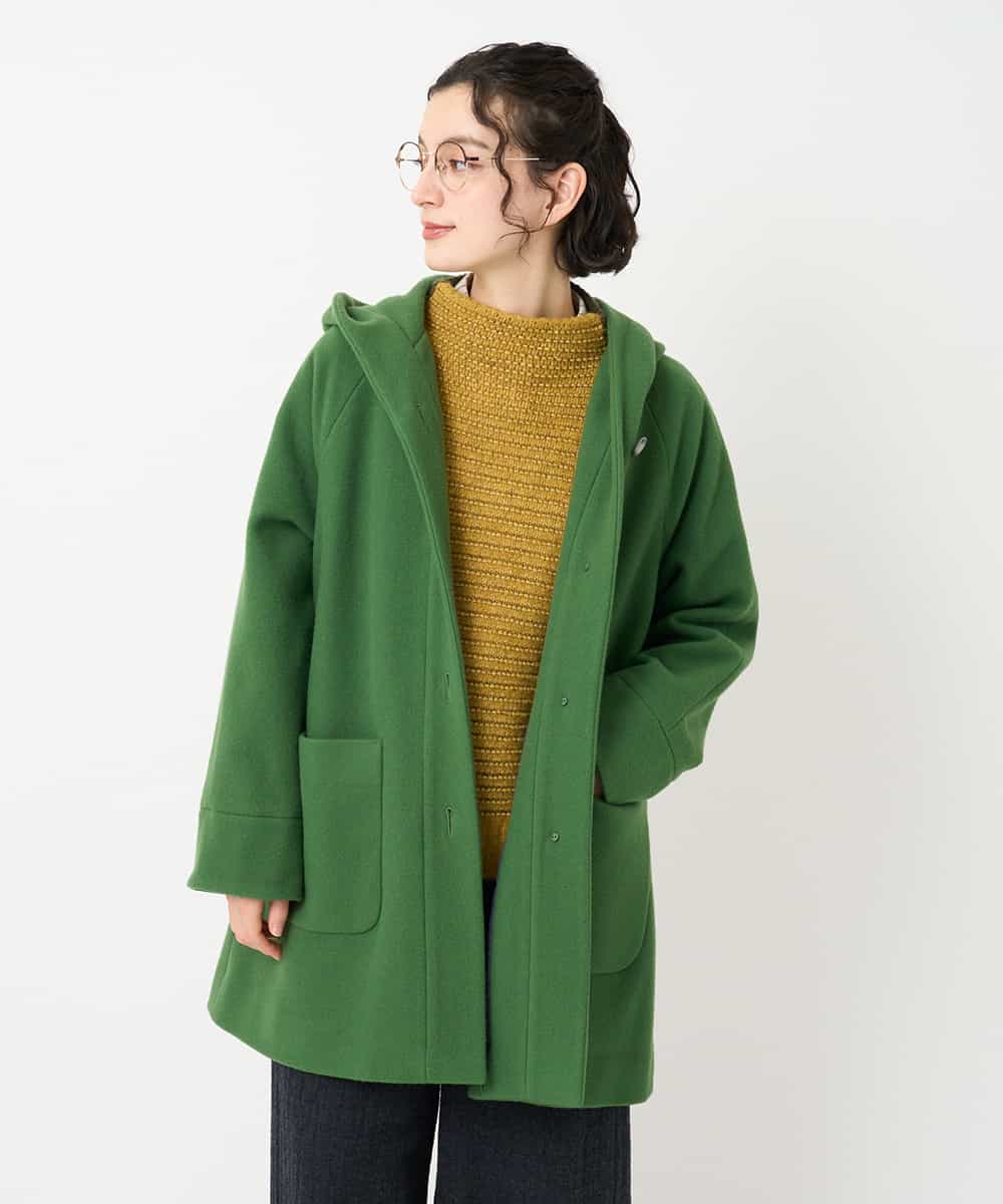 NHVAE32590 GIANNI LO GIUDICE(小さいサイズ)(メゾン ドゥ サンク) ウールモッサフーディーコート ベージュ