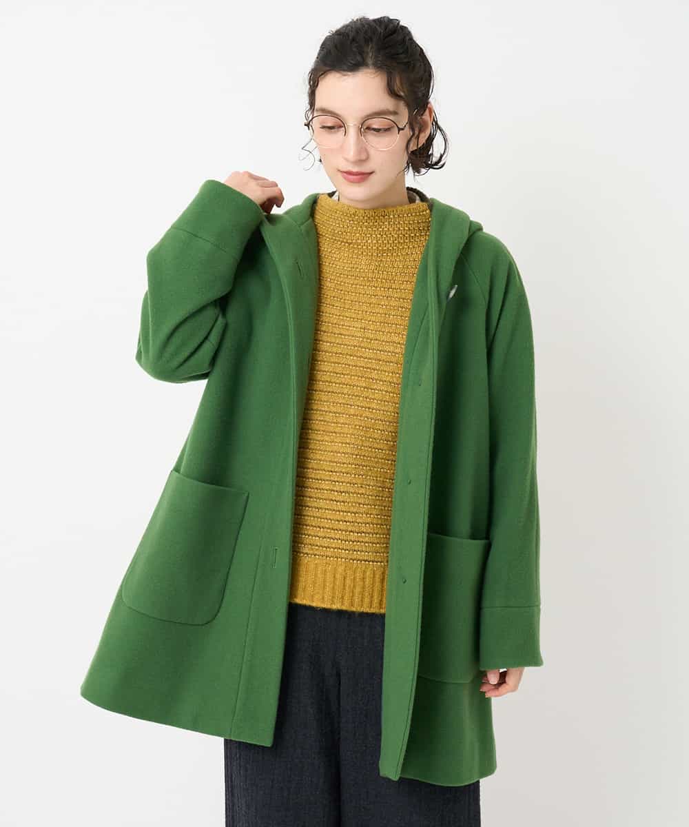 NHVAE32590 GIANNI LO GIUDICE(小さいサイズ)(メゾン ドゥ サンク) ウールモッサフーディーコート ベージュ